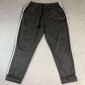 Adidas Pants Mens Extra Large Gray Drawstring Logo Jogger Sweatpants Athleisure‎